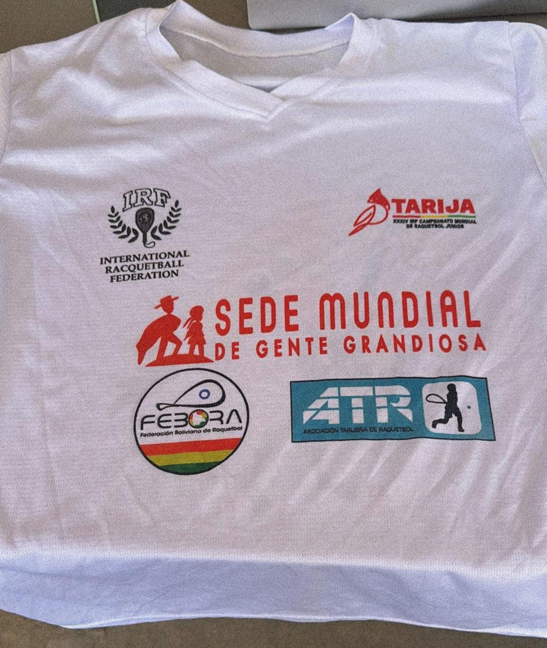 Polera para la promoción y difusión del Mundial de Ráquetbol